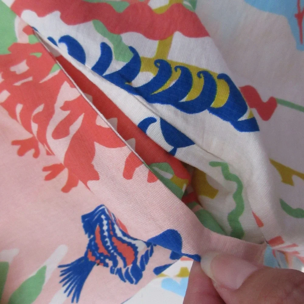Umgee Skirt Large Colorful Nautical Coastal Coral Resort Beach Novelty‎ Midi NWT